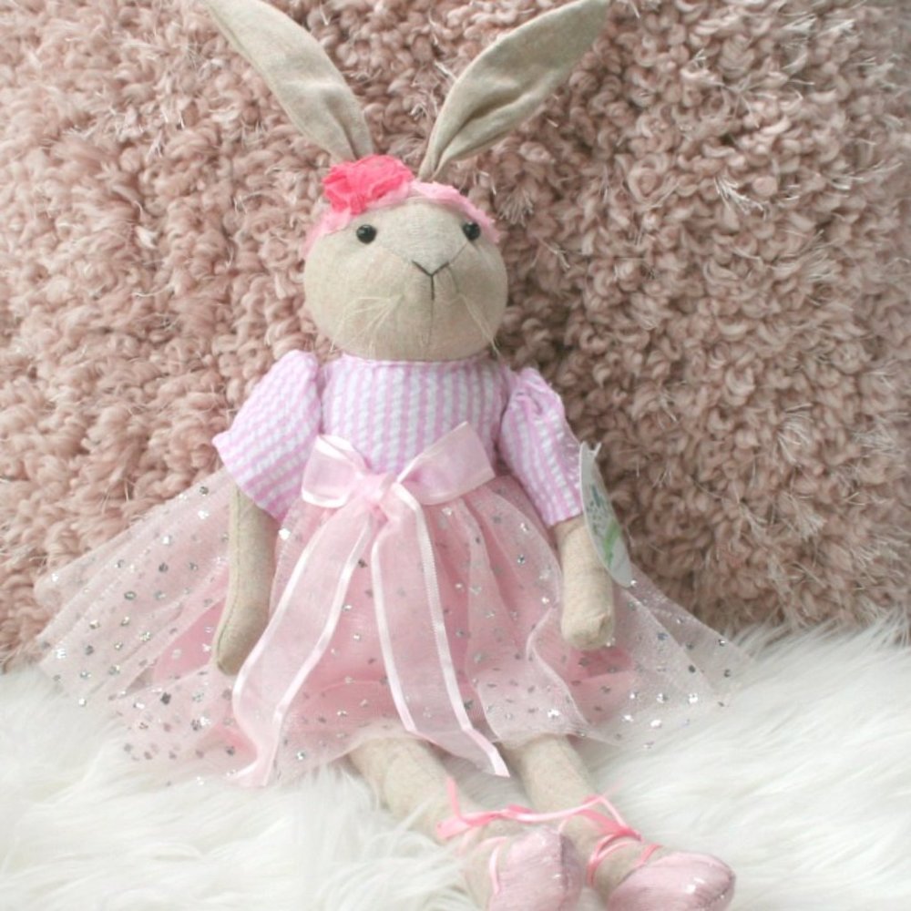 Bunny plush adorable ballerina nursery decor NWT